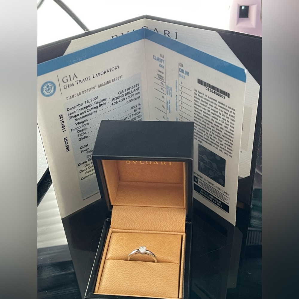 Bvlgari Round Brilliant cut Diamond with GIA and Bvlgari Certificate in .306 ct